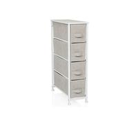 hjh Living – Commode FOLDRESS S, 4 tiroirs en tissu, 20x48x76 cm, patins réglables, métal, gris