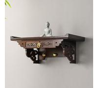 Étagère for Autel Bouddhiste, Table D'autel Murale en Bambou avec Plateau D'offrandes Coulissant Et Crochets, Organisateur D'espace Sacré for L'encens Et Les Objets Rituels(60x30cm/23.6x11.8in)