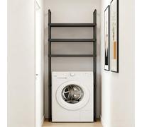 Étagère for Lave-Linge et sèche-Linge - Rangement for Salle de Bain et buanderie(Black,Three Floors)