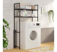 Étagère for Lave-Linge et sèche-Linge - Rangement for Salle de Bain et buanderie(Black,Two Layers)