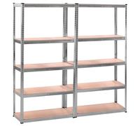 Étagère garage métallique 5 niveaux EURO VANADIUM L180xP40xH180 cm - Montage par clips sans vis modulable acier galvanisé