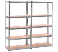 Étagère garage métallique 5 niveaux L180×P40xH180 cm : Robuste, modulable, montage facile par clips sans vis