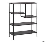 Atmosphera – Étagère bibliothèque Gota asymétrique 4 niveaux acier L 75 x H 100,5 cm noire