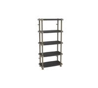 Étagère haute PLASTIKEN TITANIUM - 5 plateaux bi-couleur - Noir et Taupe - 30kg/étagère - 88x184x44cm