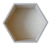 Etagère hexagone en bois 27 x 23,5 x 10 cm BOIS