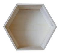 Etagère hexagone en bois 30 x 26,5 x 10 cm BOIS G