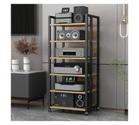 Étagère HiFi 4/5/6 niveaux - Support multimédia autonome pour tourne-disque, haut-parleur et amplificateur d'angle - Centre de divertissement - Rack de composants audio pour home cinéma