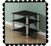 Étagère HiFi à 4 niveaux pour console multimédia - Support AV - Étagère stéréo (noyer clair, 1 étagère, 10 cm de hauteur)