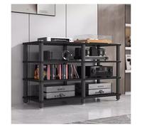 Étagère HiFi à 4 niveaux pour divertissement à domicile - Tour audio vidéo d'angle pour TV, lecteur de disque stéréo, amplificateur, console de jeu, étagère de haut-parleur