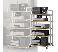 Étagère HiFi à 5 niveaux pour bureau à domicile - Armoire stéréo autonome - Étagère AV moderne - Support multimédia ouvert pour tourne-disque et équipement électronique