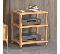Étagère HiFi avec Support Audio 1/2/3/4 Niveaux en Bois, Meuble HiFi Vidéo Armoire d'équipement Multifonctionnel Tour, Support pour Projecteur(Yellow,64cm/25.2in)
