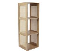 Home Deco Factory - Rangement modulable HD0245 3 cases en rotin Marron design aéré 34x99x32 cm