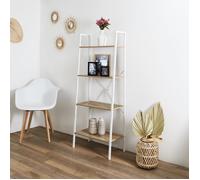 Home Deco Factory – Étagère industrielle bois et métal, marron et blanc