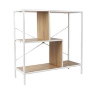 HOME DECO FACTORY Étagère industrielle HD0078 – Compartimentée 80 x 30 x 79,5 cm Blanc/Marron