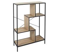 Home Deco Factory - Étagère industrielle HD7184 Edison 80x30x180 cm Noir fer et bois