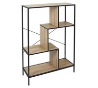 Home Deco Factory - Étagère industrielle HD7184 Edison 80x30x180 cm Noir fer et bois