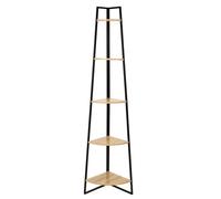 Etagere - Home Deco Factory - Etagere Angle - Bois Et Metal - Marron Et Noir