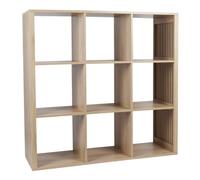 HOME DECO FACTORY - HD0243 Rangement Modulable 9 Cases pour Salon, Chambre ou Entrée - Conçu pour Optimiser l'espace - Dimensions 102 x 32 x 99 cm - Couleur Marron