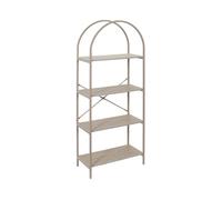 HOME DECO FACTORY - HD7733 - Étagère Arche à 4 Niveaux Terra Nova en MDF et Métal - Idéale pour Exposer Vos Objets Décoratifs - Plantes ou Livres - Design Moderne et Fonctionnel - Couleur Blanc Beige