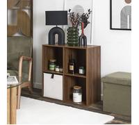 Étagère - HOME DECO FACTORY - TIFFANY - Modulable - 4 Cases - Marron