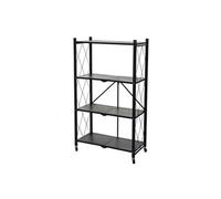 Etagère HWC-J85 pliable acier noir 4 niveaux