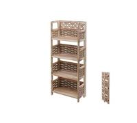 Étagère MENDLER HWC-K86 Bois 110cm brun tressage brun G