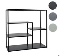 Étagère HWC-P98, étagère de salon, étagère sur pied, style industriel en métal, 80 x 80 x 30 cm noir