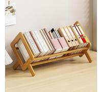 Étagère Inclinable en Bois Étagère de Table Organiseur de Bureau Petite Étagère pour Salon Maison Bureau Peut Accueillir des CD des Magazines et des Livres (Natural Wood Color, 40*21*14.5cm)