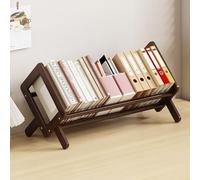 Étagère Inclinable en Bois Étagère de Table Organiseur de Bureau Petite Étagère pour Salon Maison Bureau Peut Accueillir des CD des Magazines et des Livres (Wenge Wood Color, 33*21*14.5cm)