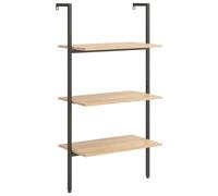 vidaXL Étagère inclinée 3 niveaux Marron clair et noir 64x35x120,5 cm