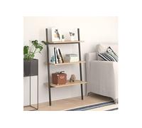 Vidaxl Étagère Inclinée À 3 Niveaux Marron Clair Et Noir 64x34x116 Cm Multicolore