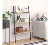 Vidaxl Étagère Inclinée À 3 Niveaux Marron Clair Et Noir 64x34x116 Cm Multicolore