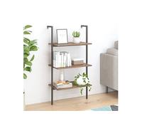 vidaXL Étagère inclinée à 3 niveaux Marron foncé et noir 64x35x120,5cm336380 Brun G