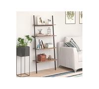 Étagère Inclinée à 4 Niveaux Marron Clair et Noir 64x34x150,5cm Échelle vidaXL