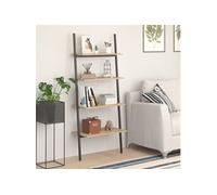 Etagère inclinée à 4 niveaux Marron clair et noir 64x34x150,5cm