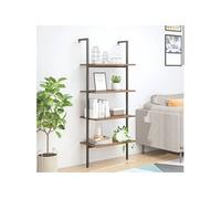 Etagère inclinée à 4 niveaux Marron foncé et noir 64x35x152,5cm336383