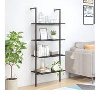 vidaXL Étagère inclinée 4 niveaux Noir 64x35x152,5 cm