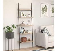 Vidaxl Étagère Inclinée À 5 Niveaux Marron Clair Et Noir 64x34x185,5cm Multicolore