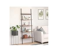 Vidaxl Étagère Inclinée À 5 Niveaux Marron Foncé Et Noir 64x34x185,5cm Multicolore