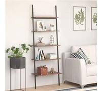 Vidaxl Étagère Inclinée À 5 Niveaux Marron Foncé Et Noir 64x34x185,5cm Multicolore