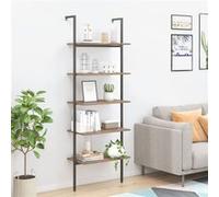 Vidaxl Étagère Inclinée À 5 Niveaux Marron Foncé Et Noir 64x35x185 Cm Multicolore