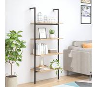 Vidaxl Étagère Inclinée À 4 Niveaux Marron Clair Et Noir 64x35x152,5cm Multicolore