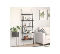 Etagère inclinée à 5 niveaux Noir 64x34x185,5 cm