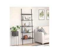 Étagère inclinée à 5 niveaux Noir 64x34x185,5 cm Noir G
