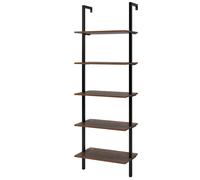 Étagère industrielle à échelle - Étagère sur pied - Bibliothèque - Étagère murale - Rangement pour bibliothèque dans la pièce - 5 étagères - 60x35x185 cm