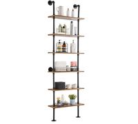 Étagère Industrielle Carrée en Forme de Tuyau-VEVOR-6 Niveaux-61 x 25,4 cm-Cuisine, Chambre à Coucher, Salle de Bain-Noir