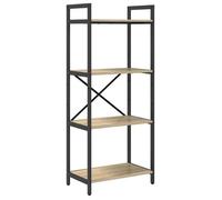 Étagère industrielle en bois d'ingénierie - vidaXL - Chêne sonoma - 56x34x133,5 cm - 4 étagères - Cadre en acier