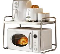 Étagère industrielle pour micro-ondes - Étagère de cuisine pour café - Gain de place - Support de micro-ondes multifonction - Solution de rangement élégante pour la maison