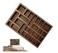 Étagère Knick Knack - Bois 7x5x1 cm | Vitrine multi-fentes miniature en bois Shadow Cubby Box | Décoration de ferme murale ou indépendante avec 25 compartiments pour mini figurines de collection