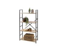 Etagère large 4 niveaux design échelle métal Colorado - Naturel